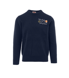 Mc2 Saint Barth - Knitwear - heron light blue sweater with sun embroidery, whiskey and you are in pole position!