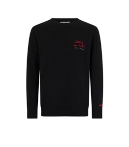 Mc2 Saint Barth - Knitwear - black sweater heron with single per scelta embroidery