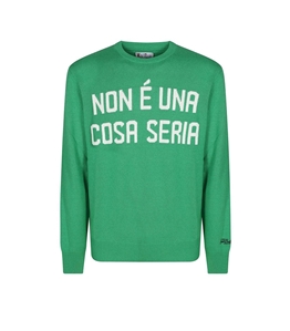 Mc2 Saint Barth - Knitwear - green heron sweater with non una cosa seria embroidery