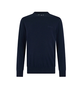 Mc2 Saint Barth - Knitwear - navy blue blended cashmere crewneck sweater regent