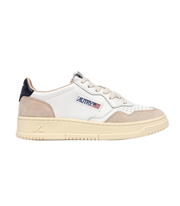 Autry - Scarpe - Sneakers - medalist low in pelle bianca e blu e suede beige