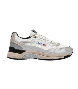Autry - Footwear - hyperway in synthetic leather and mesh silver white and irish cream