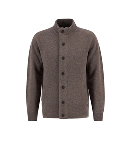 Barbour - Knitwear - dark stone patch zip sweater