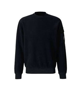 C.P. COMPANY - Sweatshirt - brushed emerized diagonal fleece crewneck lens sweatshirt black