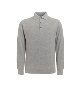 Filippo De Laurentiis - Maglie - polo manica lunga in lana e cashmere perla