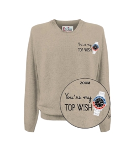 Mc2 Saint Barth - Maglie - maglione heron light bianco ricamo gin clock