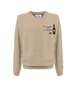Mc2 Saint Barth - Maglie - maglione heron light embry blu navy con ricamo baileys correggimi
