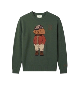 Mc2 Saint Barth - Maglie - maglia girocollo heron verde in maglia donegal patch barboncino