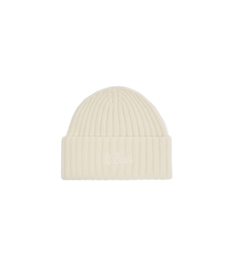 Mc2 Saint Barth - Cappelli - berretto wengen bianco panna in lana con ricamo logo