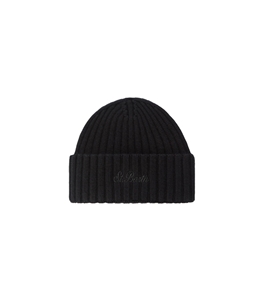 Mc2 Saint Barth - Cappelli - berretto wengen nero in lana con ricamo logo