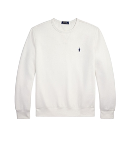 POLO RALPH LAUREN - Knitwear - white rl fleece cotton crew neck sweatshirt
