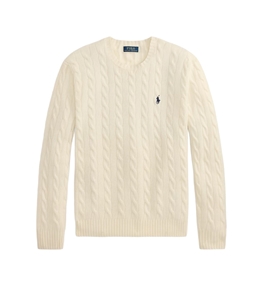 POLO RALPH LAUREN - Maglie - maglia in lana e cashmere a trecce panna andover