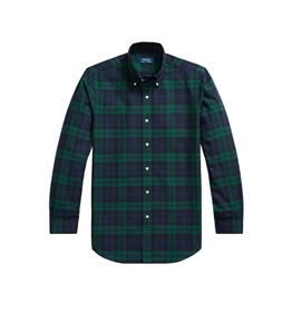 POLO RALPH LAUREN - Camicie - camicia oxford tattersall custom-fit blu navy/verde multi