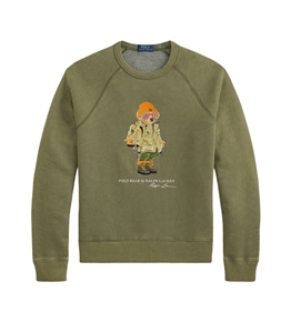 POLO RALPH LAUREN - Felpe - felpa polo bear verde oliva crociera