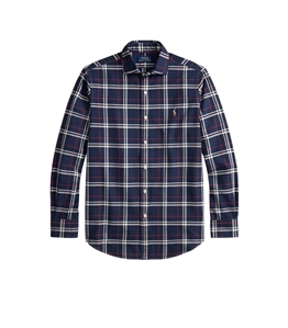 POLO RALPH LAUREN - Camicie - camicia oxford a quadri custom-fit blu navy/rosso/bianco