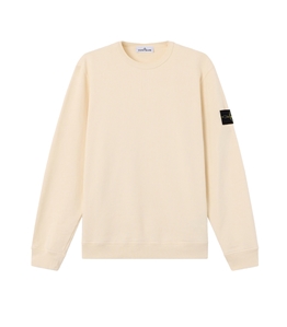 Stone Island - Felpe - brushed organic cotton fleece avorio