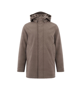 Woolrich - Jackets - falcon brown nylon hooded parka