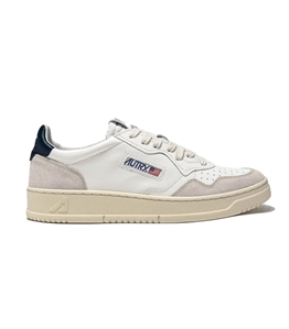 Autry - Scarpe - Sneakers - medalist low in pelle bianca e blu e suede beige