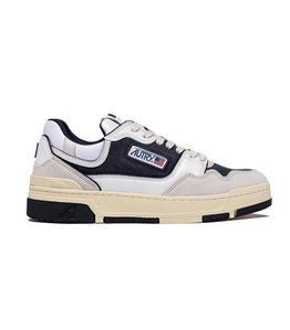 Autry - Footwear - clc low in white and space blue leather and suede
