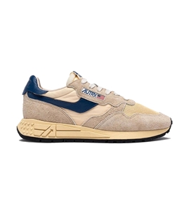 Autry - Scarpe - Sneakers - reelwind low in nylon suede e pelle ecru' e ensign blue
