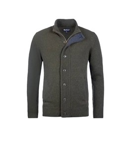 Barbour - Knitwear - zip patch sweater seaweed
