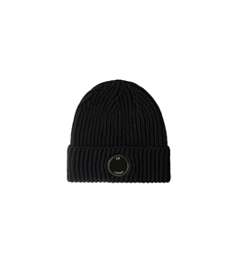 C.P. COMPANY - Cappelli - extrafine merino wool lens beanie total eclipse blue