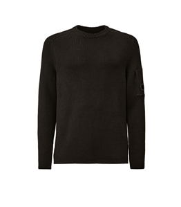 C.P. COMPANY - Maglie - full rib crewneck lens sweater black
