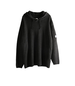 C.P. COMPANY - Knitwear - lens-detail hoodie black