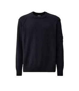 C.P. COMPANY - Maglie - lambswool grs crewneck lens sweater total eclipse blue