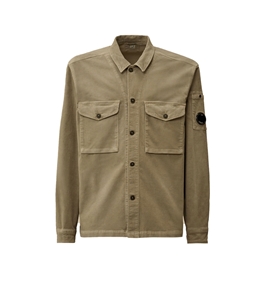 C.P. COMPANY - Shirts - corduroy lens button overshirt funga gray