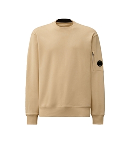 C.P. COMPANY - Sweatshirt - diagonal raised fleece crewneck lens sweatshirt pistaciohio shell beige