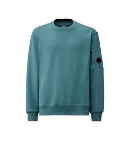 C.P. COMPANY - Sweatshirt - diagonal raised fleece crewneck lens sweatshirt aegean blue