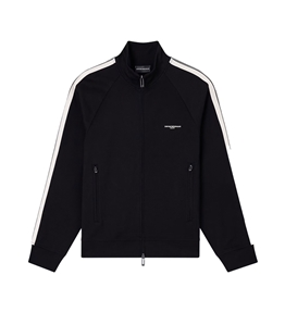 Emporio Armani - Felpe - felpa full zip in jersey con bande a contrasto asv black beauty