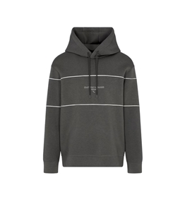 Emporio Armani - Felpe - felpa con cappuccio in double jersey con logo effetto 3d black ink