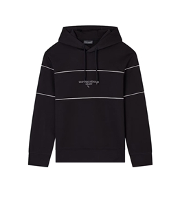 Emporio Armani - Felpe - felpa con cappuccio in double jersey con logo effetto 3d black beauty