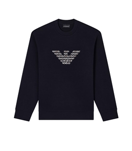 Emporio Armani - Felpe - felpa con maxi ricamo in double jersey asv multicolor