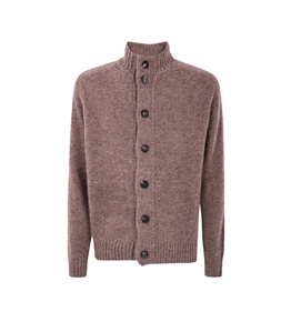 Filippo De Laurentiis - Maglie - cardigan a collo alto con bottoni tortora