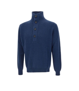 Filippo De Laurentiis - Knitwear - cashmere stand collar knitwear blue