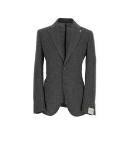 L.B.M.1911 - Jacket - single-breasted natural comfort jersey jacket in grey