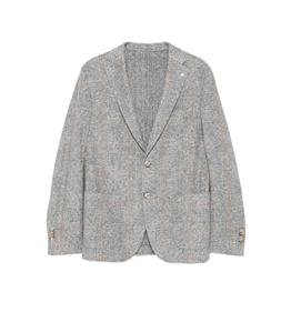 L.B.M.1911 - Jacket - checked light gray blazer