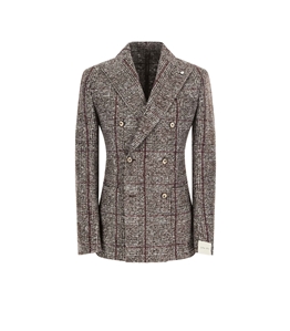 L.B.M.1911 - Jacket - tom double-breasted brown jersey jacket