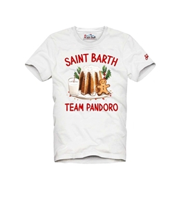 Mc2 Saint Barth - T-Shirt - t-shirt arnott warm in cotone invernale bianco ricamo team pandoro