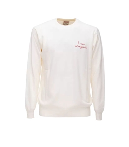 Mc2 Saint Barth - T-Shirt - t-shirt arnott warm in cotone invernale bianco con ricamo e nun m'angosci
