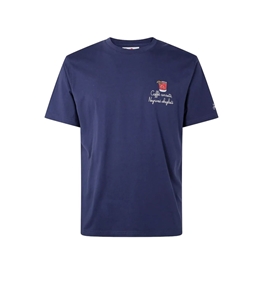 Mc2 Saint Barth - T-Shirt - embroided cotton blue t-shirt