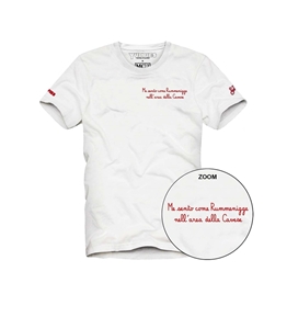 Mc2 Saint Barth - T-Shirt - t-shirt arnott cotone bianco con ricamo me sento come rummenigge
