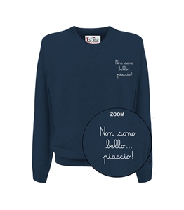 Mc2 Saint Barth - Maglie - maglia girocollo heron light blu ricamo non sono bello piaccio