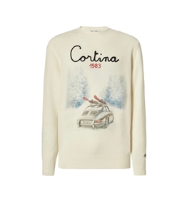 Mc2 Saint Barth - Knitwear - heron print sweater with cortina road print