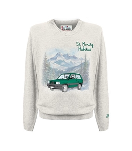 Mc2 Saint Barth - Maglie - maglione heron print con stampa st moritz habitue