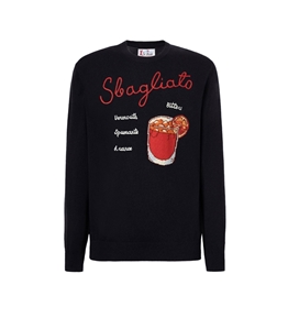 Mc2 Saint Barth - Knitwear - heron cashmere blend sweater with wrong embroidery
