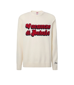 Mc2 Saint Barth - Knitwear - white heron sweater with jacquard christmas holidays